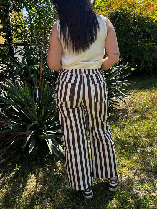 Pantaloni Circus bianco/marrone