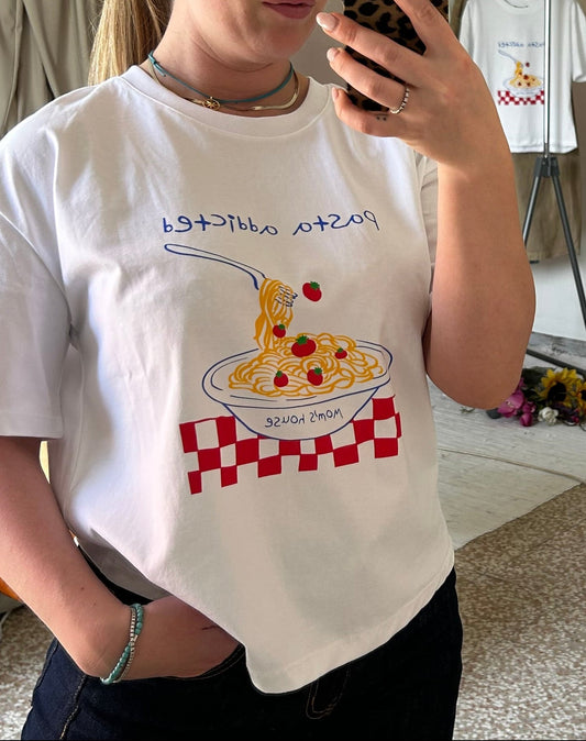 T-shirt maniche corte pasta addicted