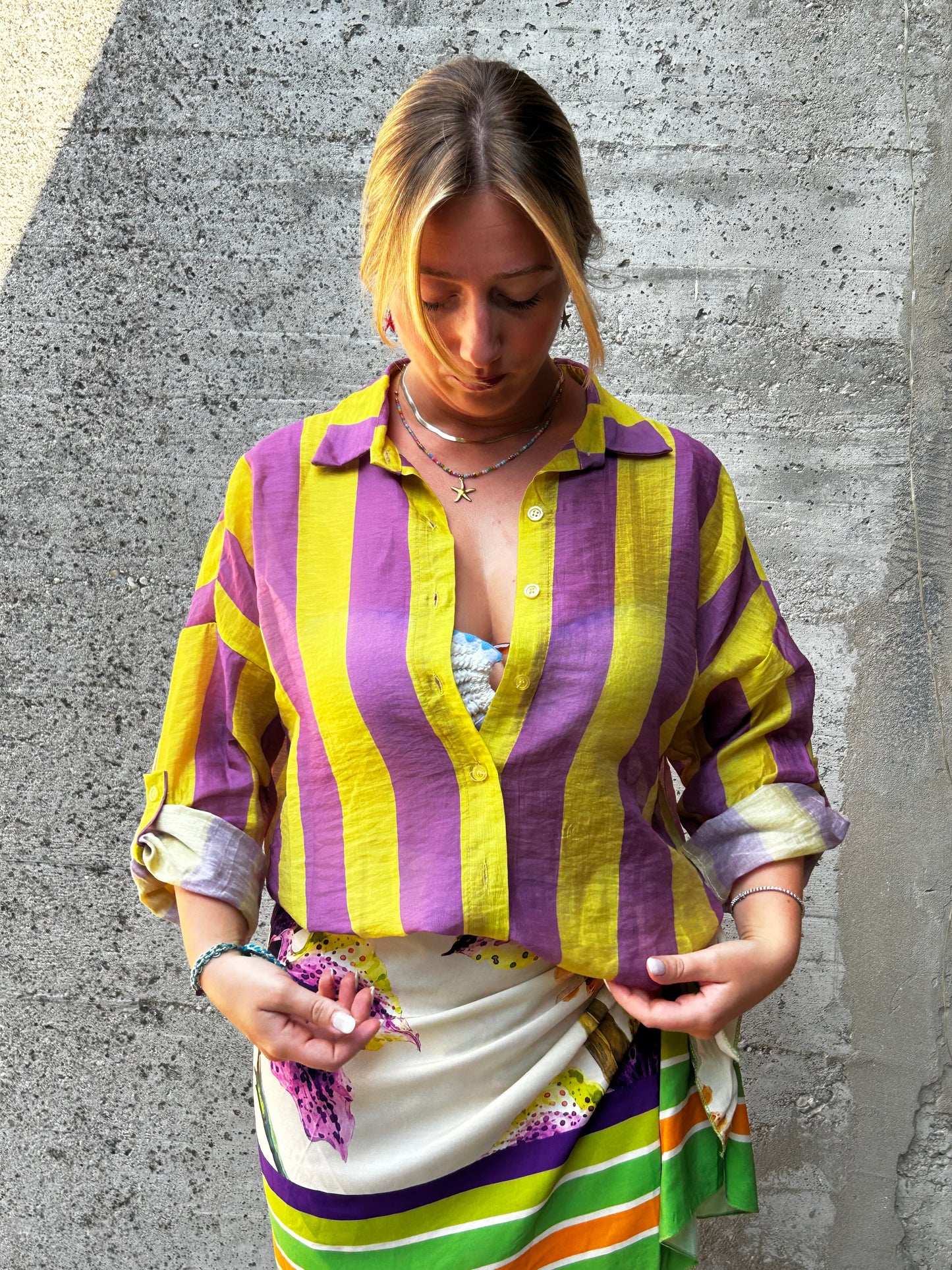 Camicia Righe Viola