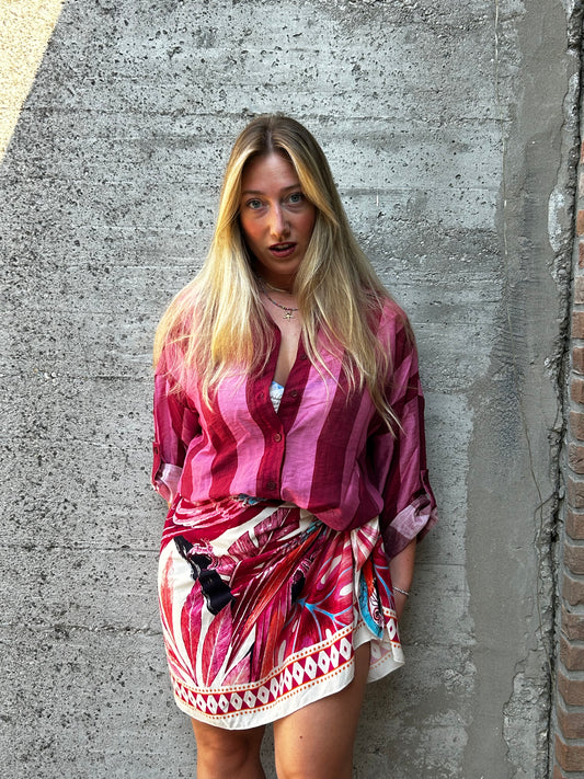 Camicia Righe Rosso