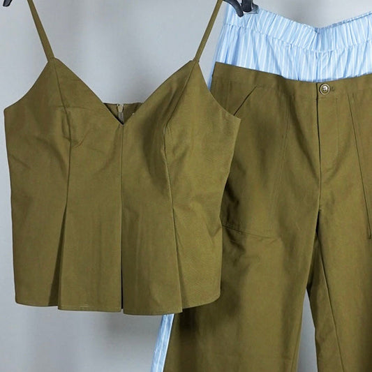 Coord set Lumina panna e verdone