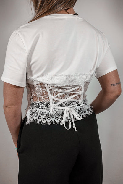 T-shirt con corsetto