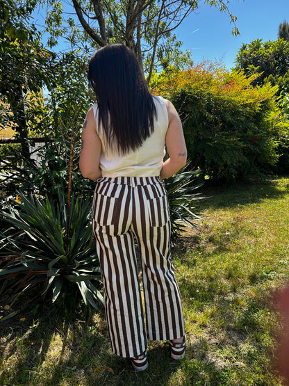 Pantaloni Circus bianco/marrone