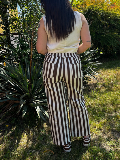 Pantaloni Circus bianco/marrone