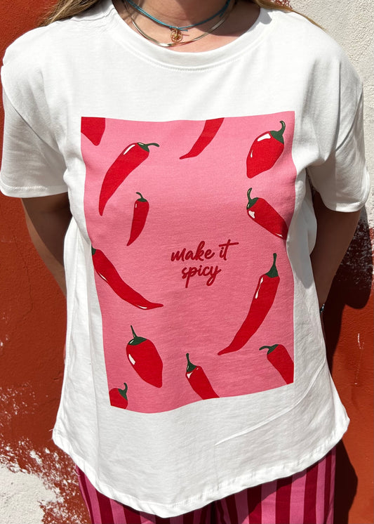 T-shirt over spicy
