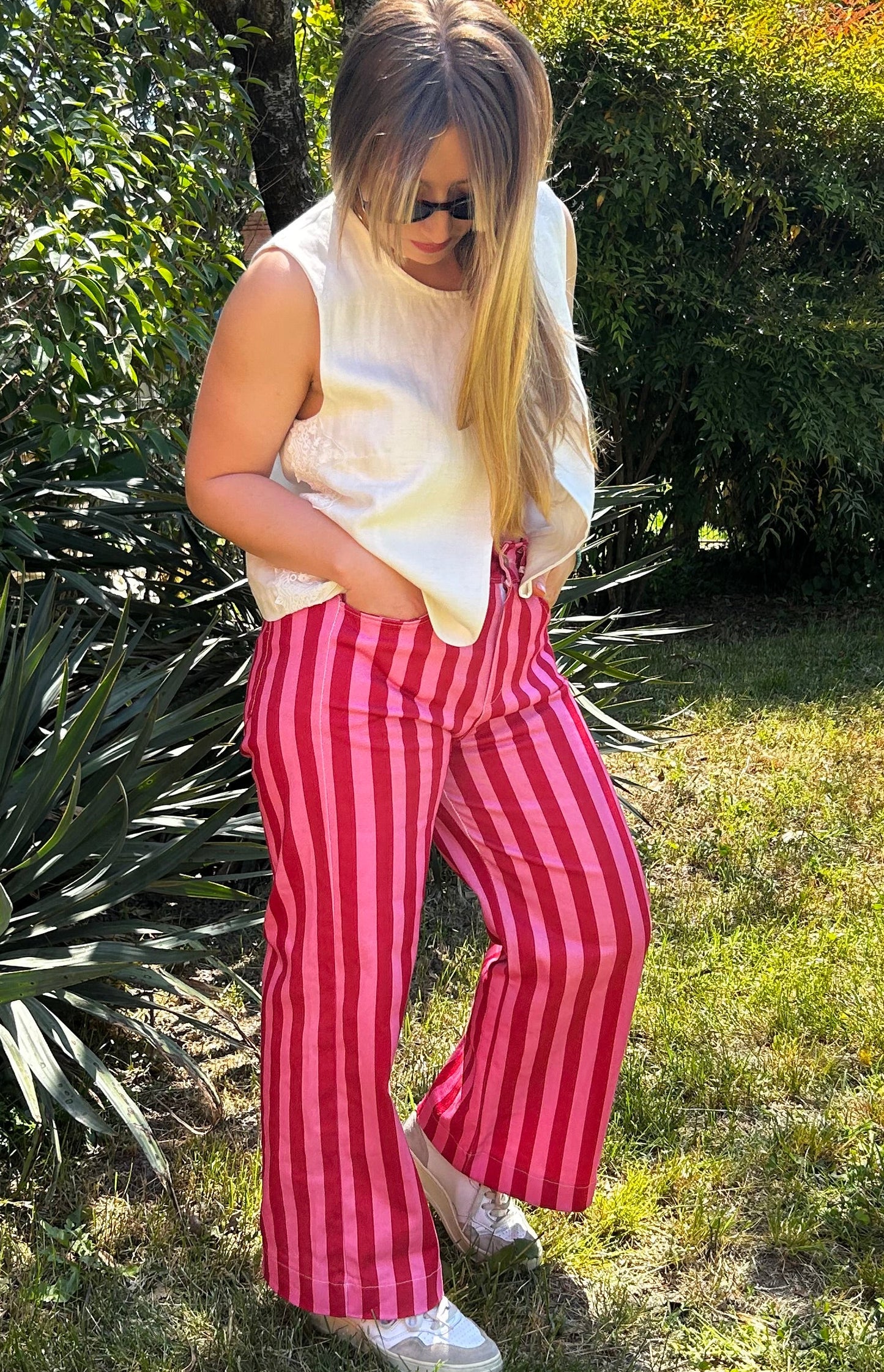 Pantalone Circus rosso/rosa