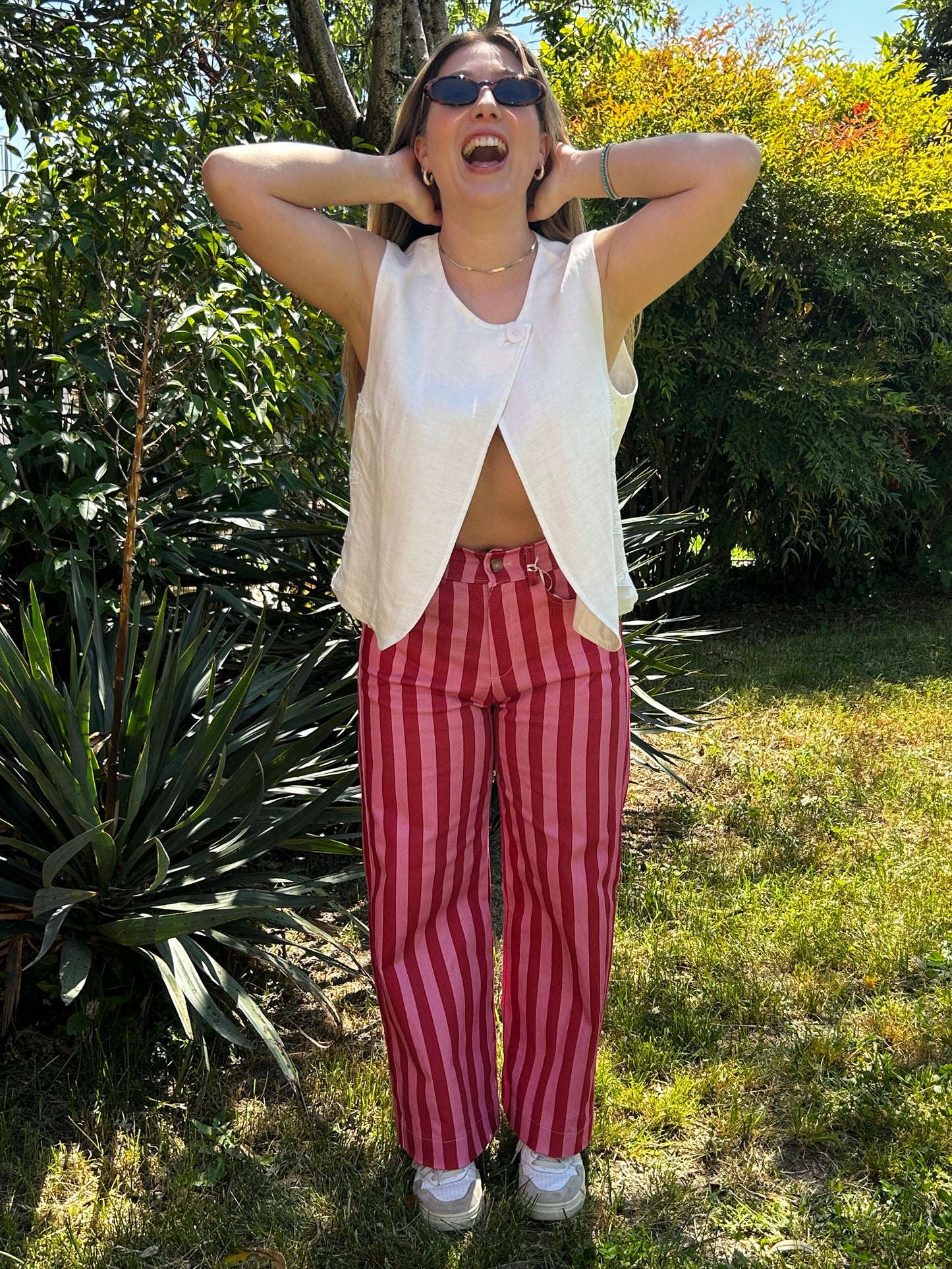 Pantalone Circus rosso/rosa